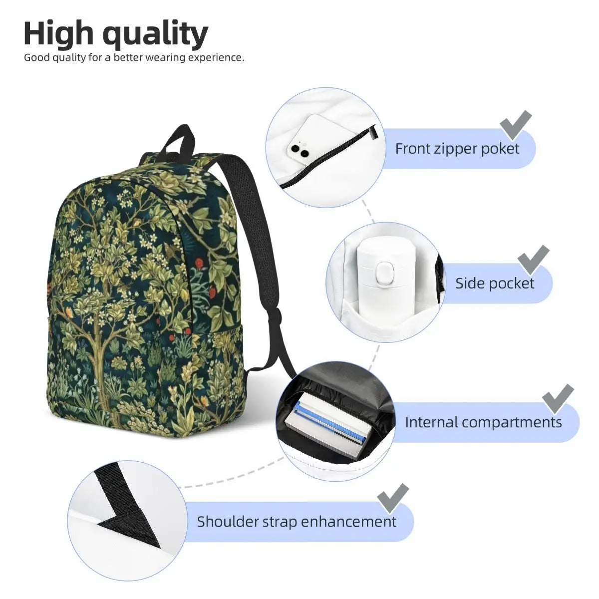 Canvas Print Women Backpack