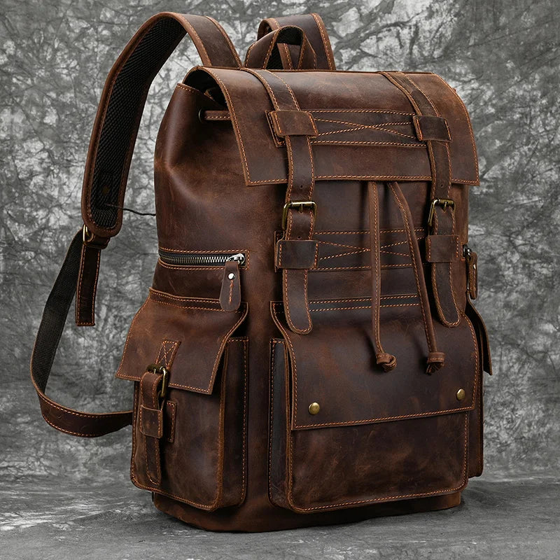 Vintage Brown Leather Backpack