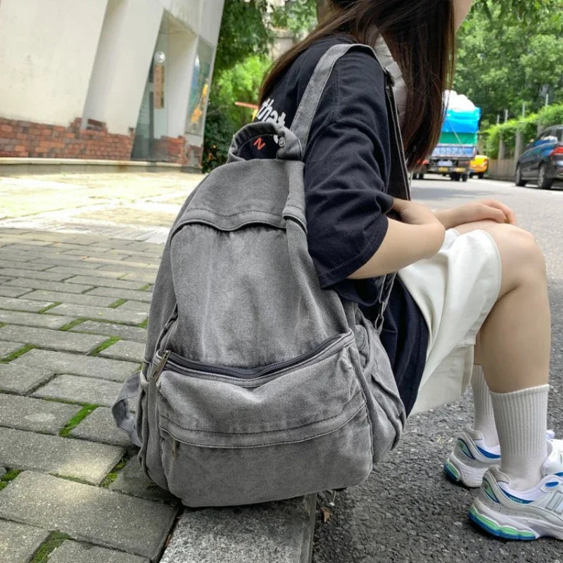 Retro Student Canvas Backpack