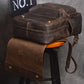 Large Drawstring Vintage Leather Backpack