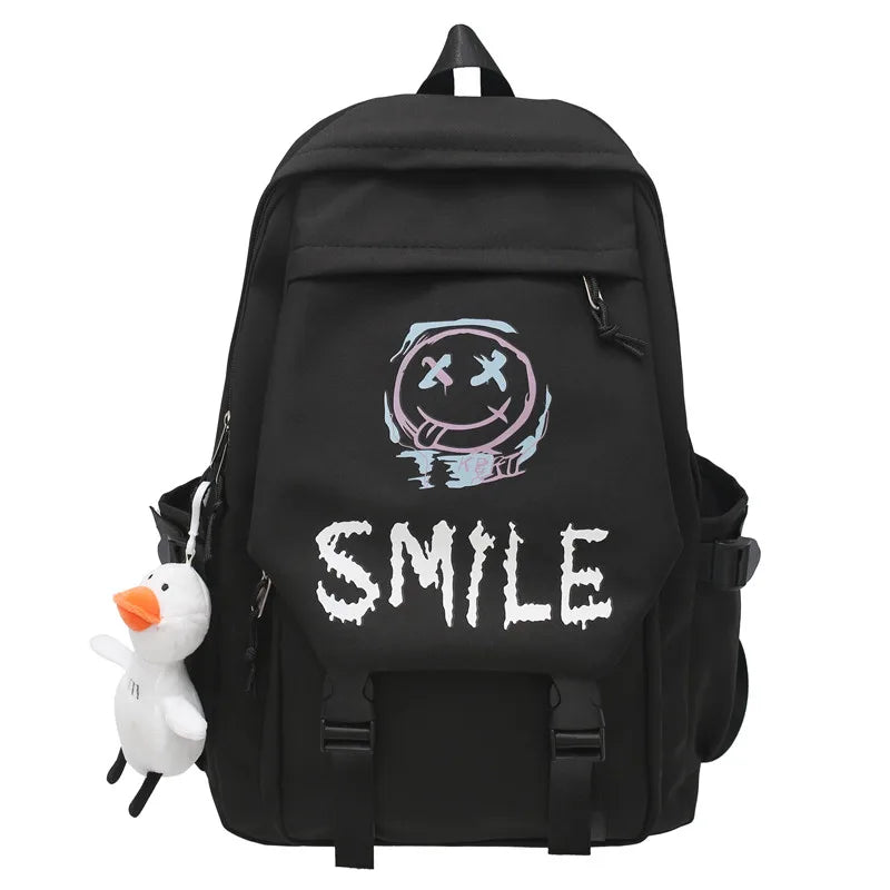 Kawaii Preppy Nylon Backpack for Stylish Student