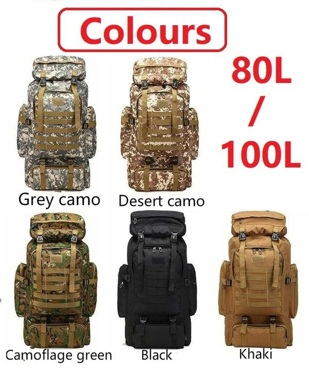80L/100L Waterproof Outdoor Travel Backpack