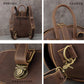 Retro Cowhide Leather Backpack