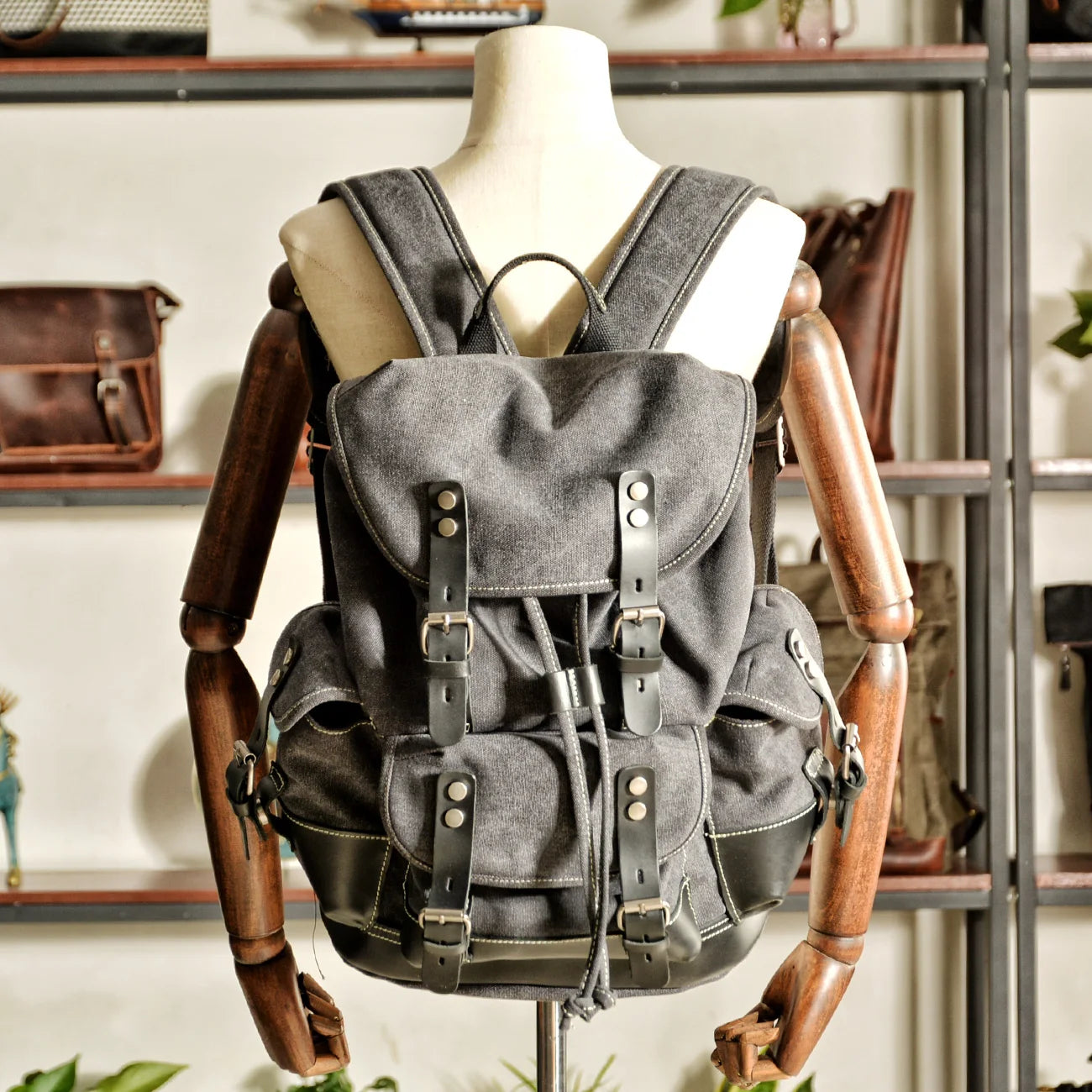 Casual Student Leather Backpack