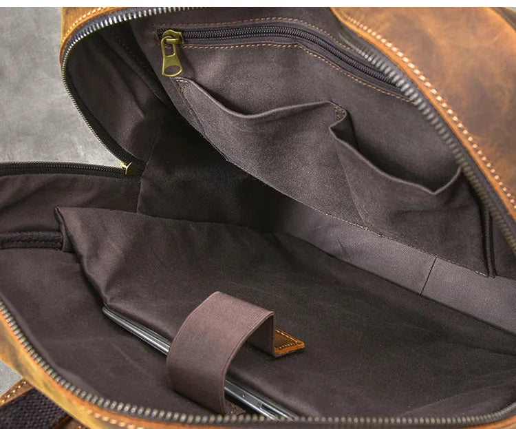 Retro Large Capacity Leather Backpack