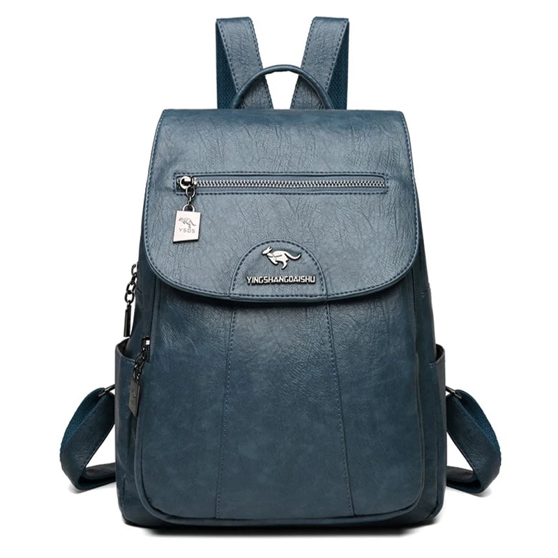 Retro Women Leather Backpack