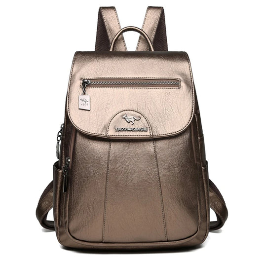 Retro Women Leather Backpack