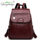 Retro Women Leather Backpack