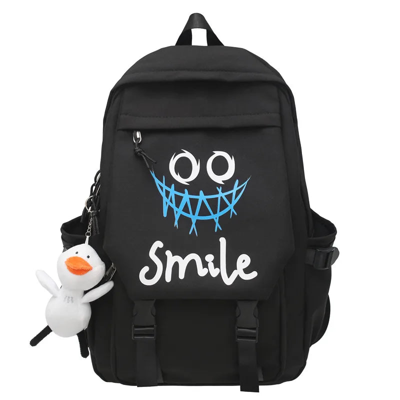 Kawaii Preppy Nylon Backpack for Stylish Student