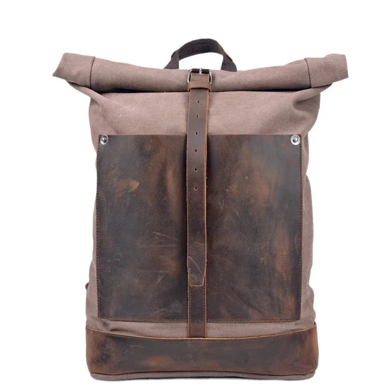 Men's Canvas Roll Top Backpack