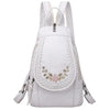 White Leather Backpack
