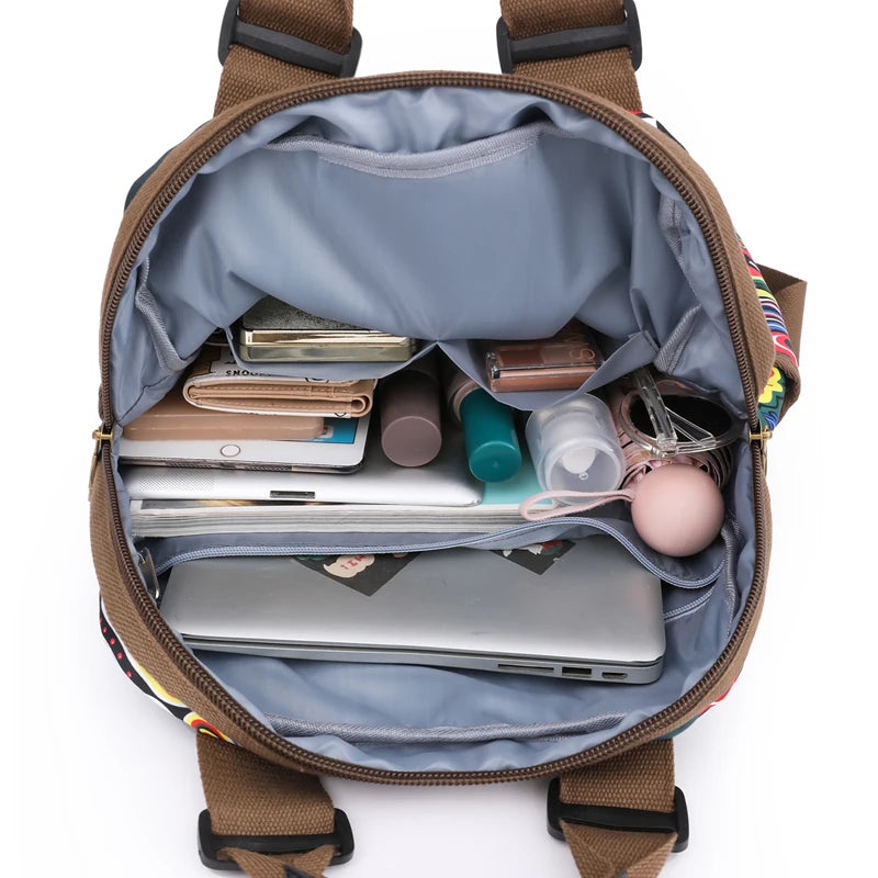 Modern Women's Canvas Backpack for School & Travel