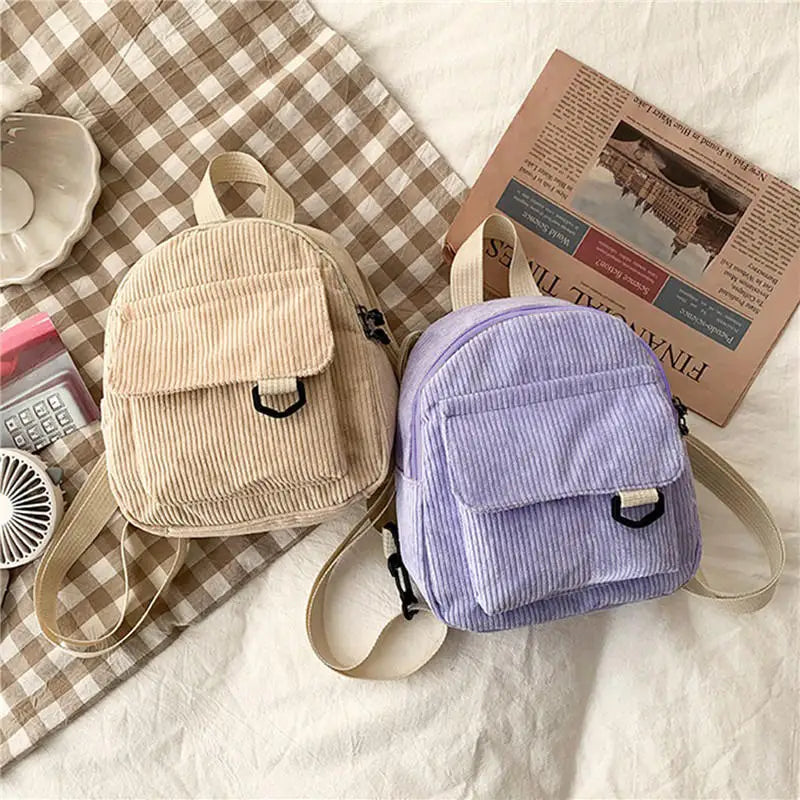 Mini Corduroy Backpack