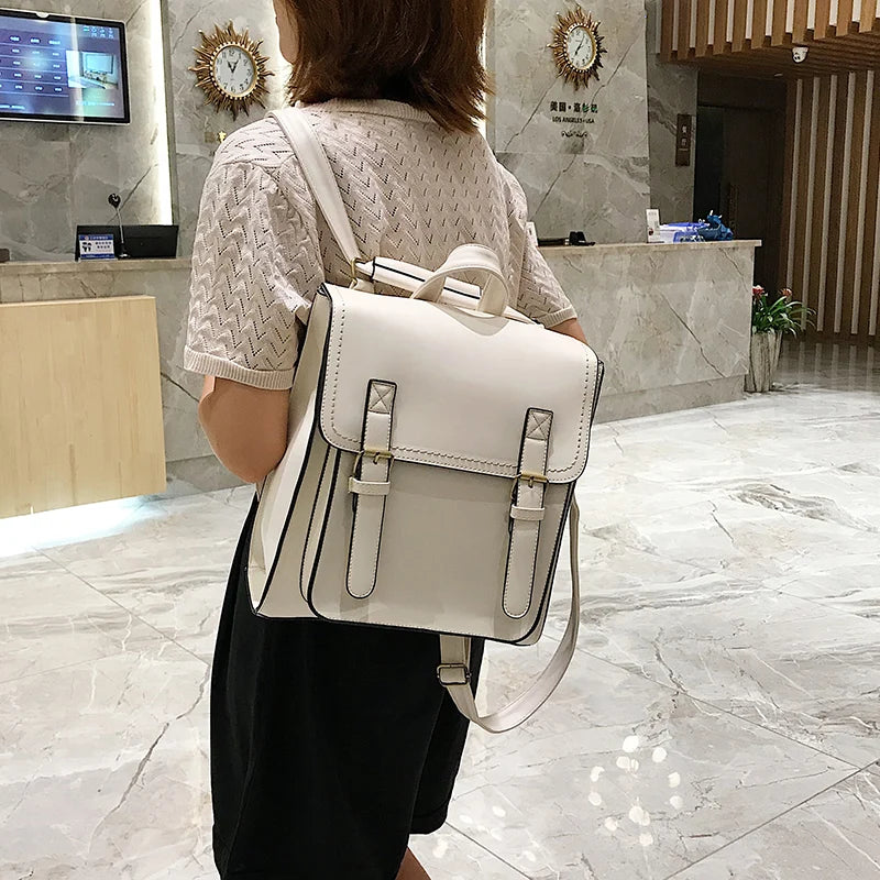 Classic Retro Leather Backpack