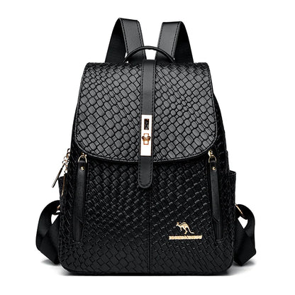 Vintage Shell Leather Women Backpack