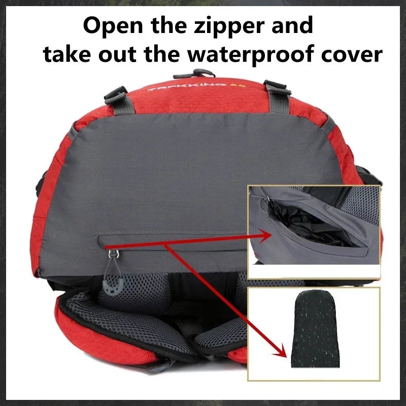 60L Waterproof Climbing Backpack