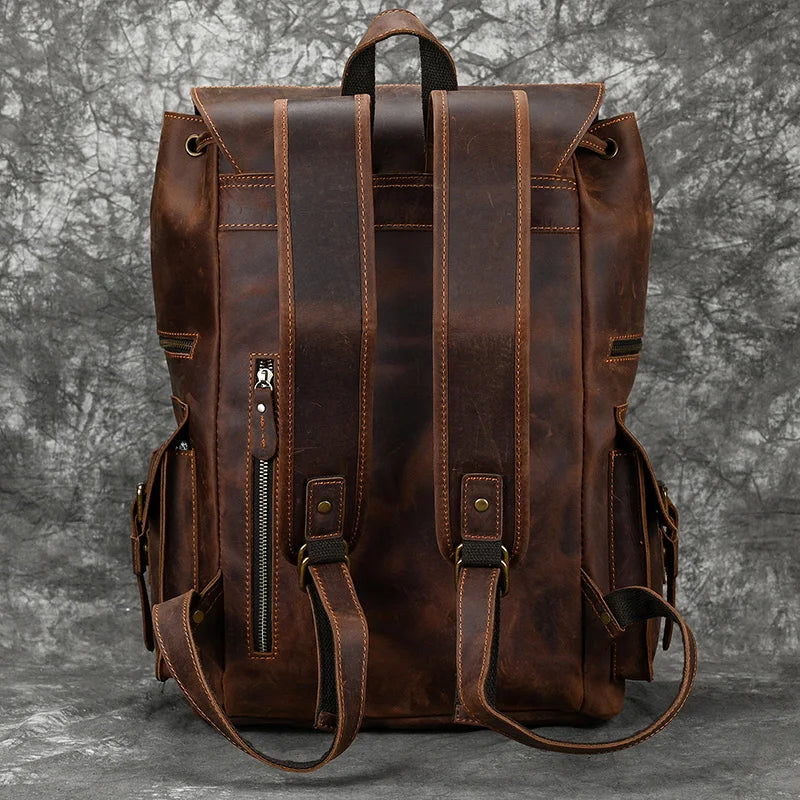 Vintage Brown Leather Backpack