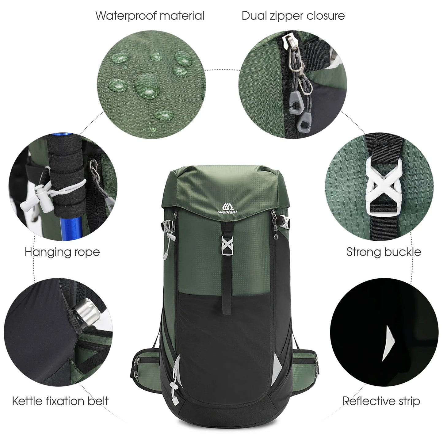 50L Waterproof Mountain Backpack